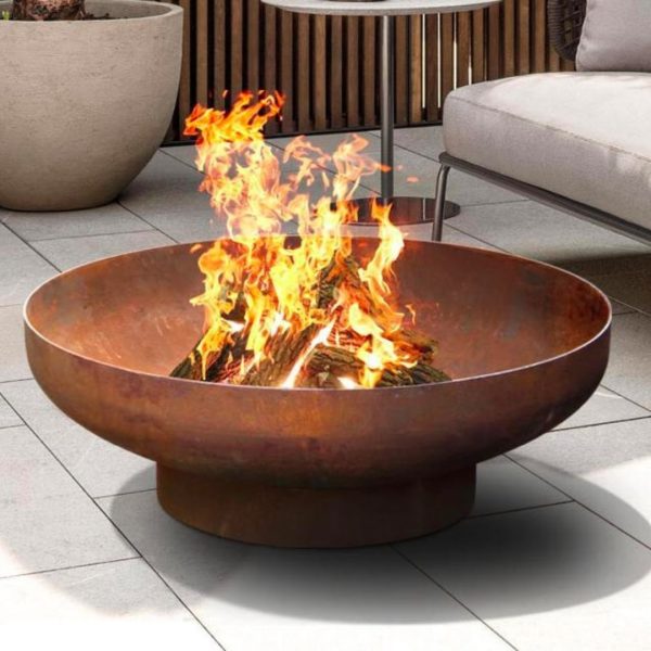 1000mm Corten Steel Fire Pit with 450x60x3mm Base