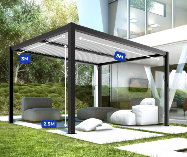 Manual Louvered Pergola (8m x 3m) - Image 3